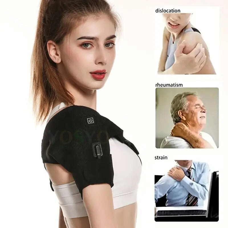 Heated Shoulder Brace Massage Support Strap