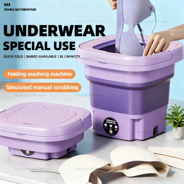 8L Portable Foldable Mini Washing Machine