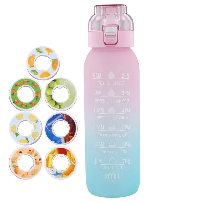 1000ml Air Flavored Sports Water Bottle with 7 Flavor Rods