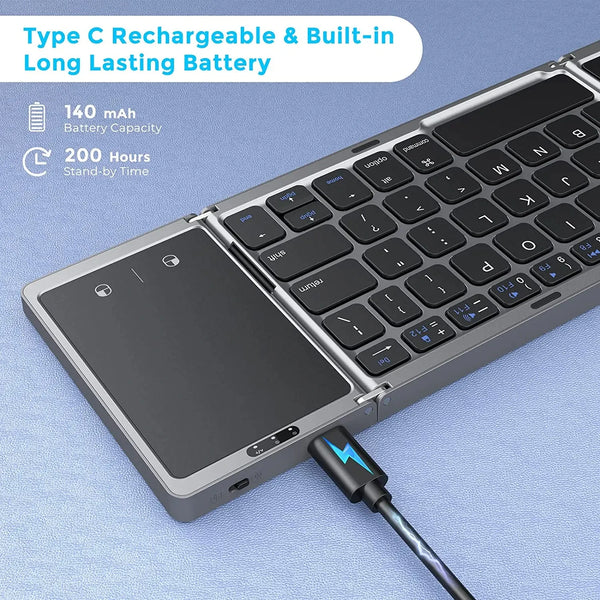Type Anywhere Foldable Bluetooth Touchpad Keyboard