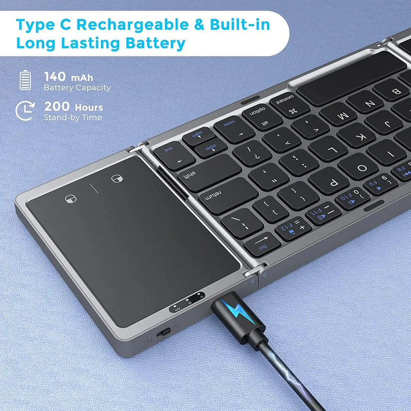 Type Anywhere Foldable Bluetooth Touchpad Keyboard