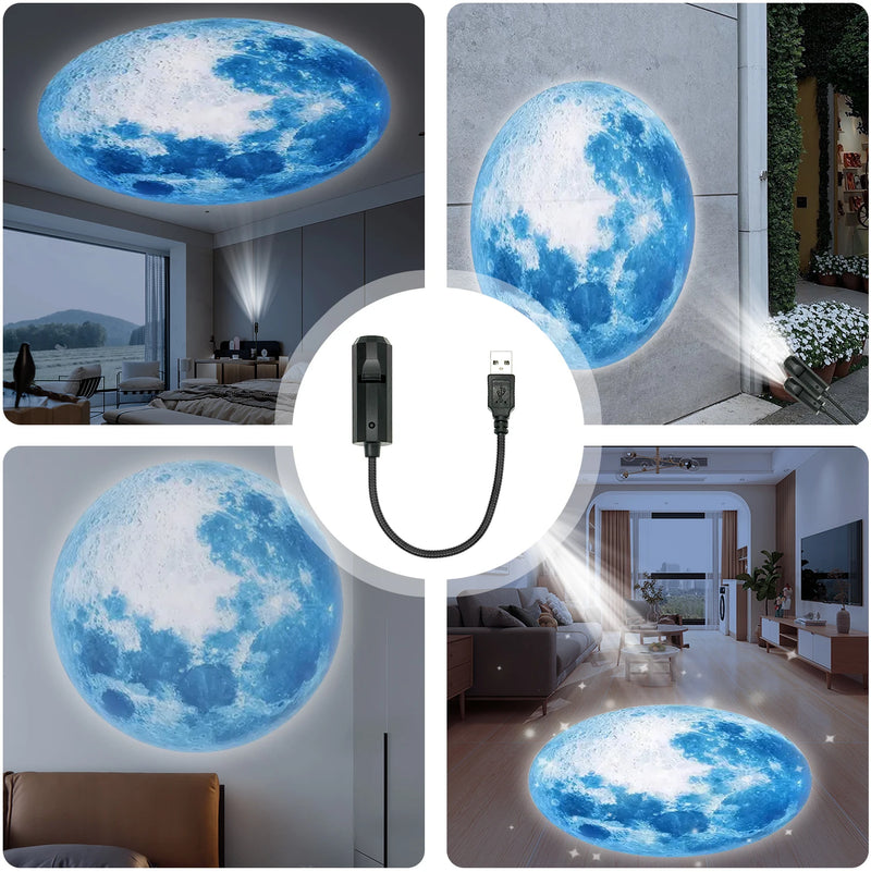 Moon lamp, LED lamp, blue planet