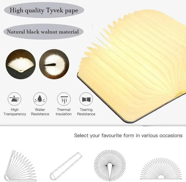 Open the Light 3D LED Book Lamp with 3 Colors
