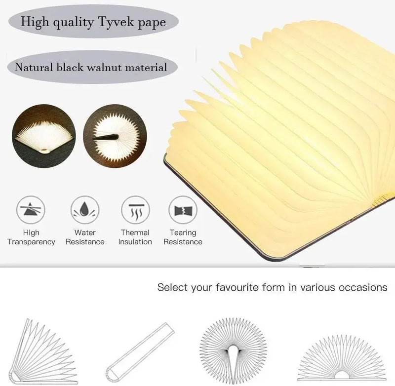 Open the Light 3D LED Book Lamp with 3 Colors