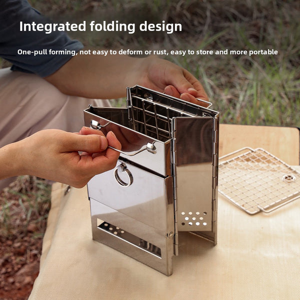 Portable Stainless Steel Folding BBQ Stove