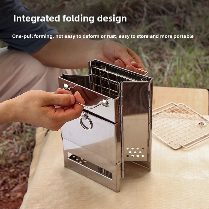Portable Stainless Steel Folding BBQ Stove