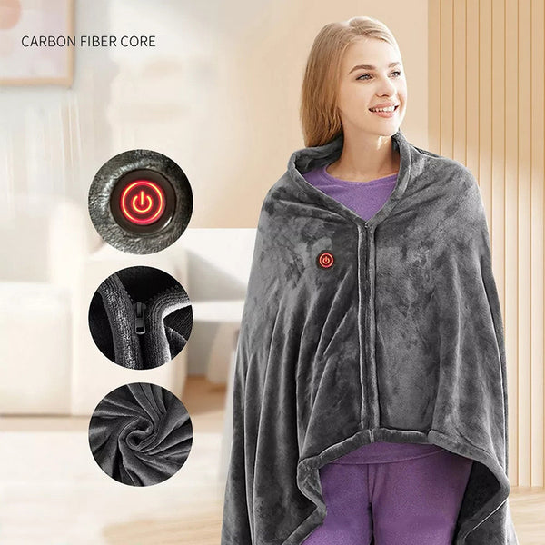 USB Electric Heating Shawl Blanket – Instant Warmth Anywhere!