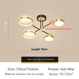 Nordic Iron LED Chandelier with Adjustable 3-Tone Lighting