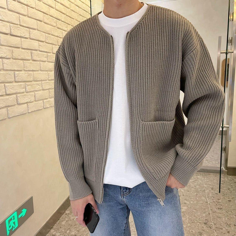 Men’s Zip Up Knitted Cardigan Sweater