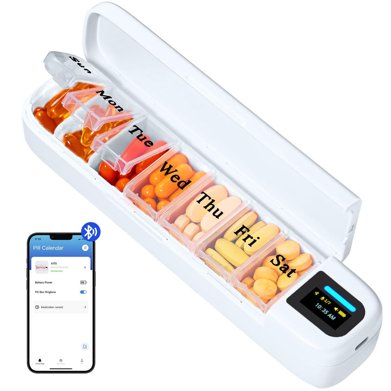 Portable Pill Organizer with Timer Alarm