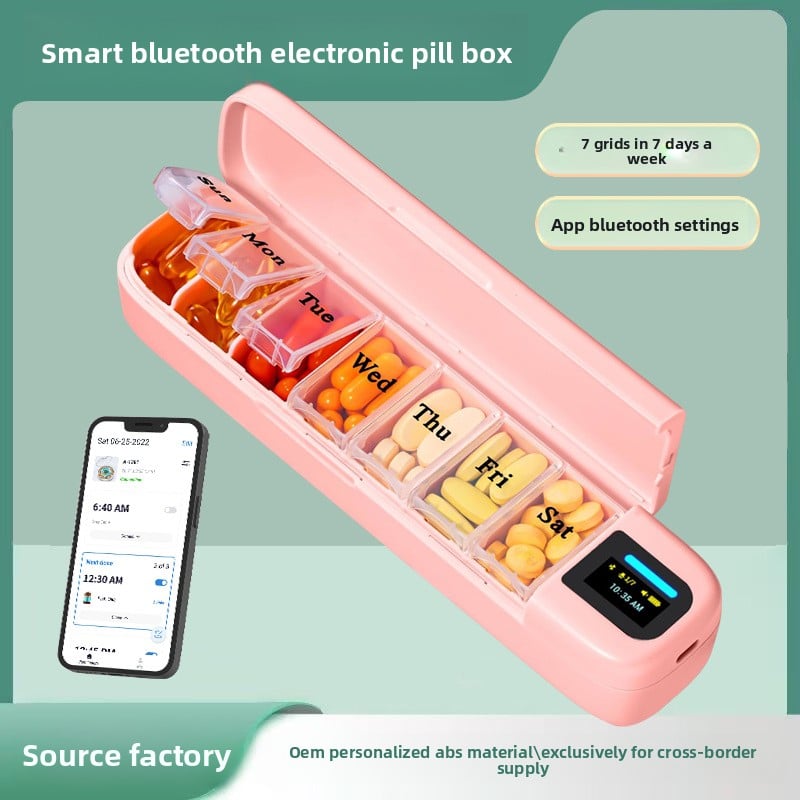 Portable Pill Organizer with Timer Alarm