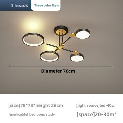 Nordic Iron LED Chandelier with Adjustable 3-Tone Lighting