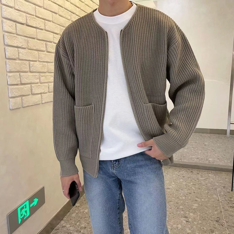 Men’s Zip Up Knitted Cardigan Sweater